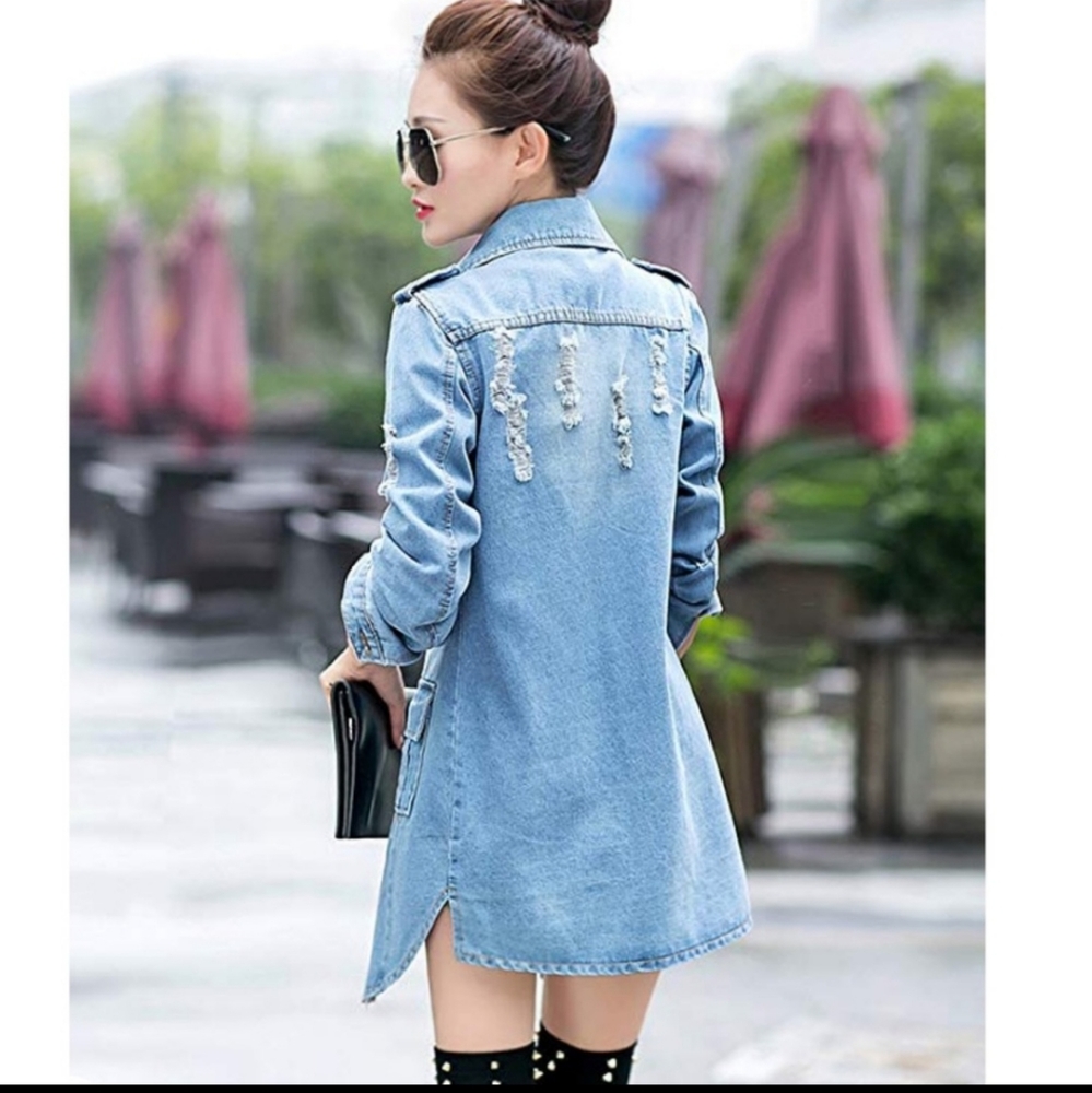 Distressed denim jacket - Picture 2 of 8